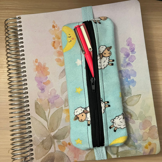 LIMITED EDITION/ January 25' Counting Sheep and Moons Elastic Pen Holder Pouch