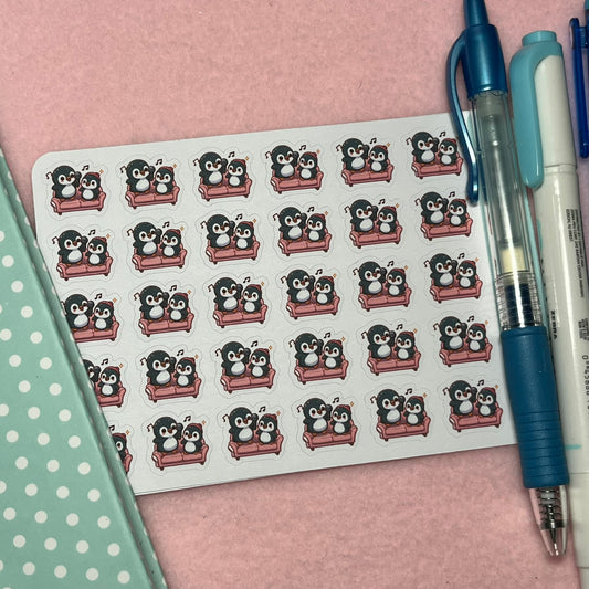 Penguin Kareoke Icon Planner Stickers