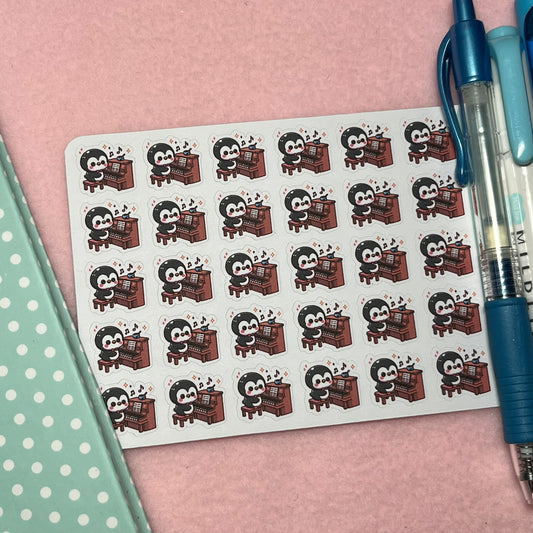 Penguin Piano Icon Planner Stickers