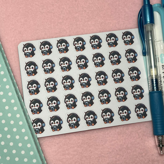 Penguin Audiobook/ Music Icon Planner Stickers