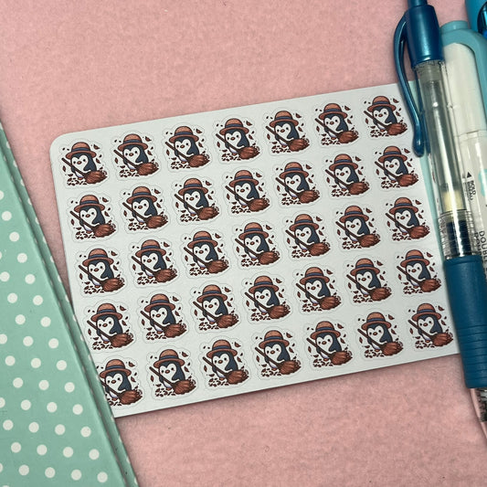 Penguin Outdoor Chores Icon Planner Stickers