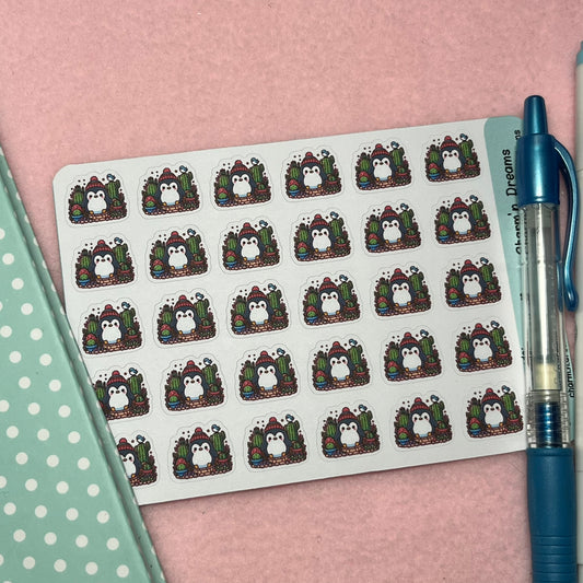 Penguin Gardening Icon Planner Stickers