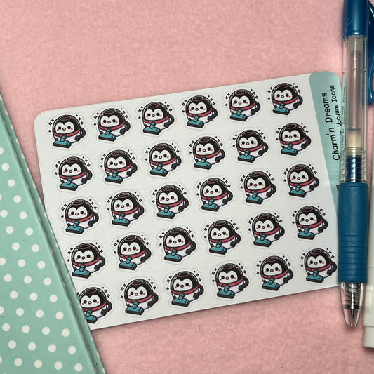 Penguin Vacuum Icon Planner Stickers