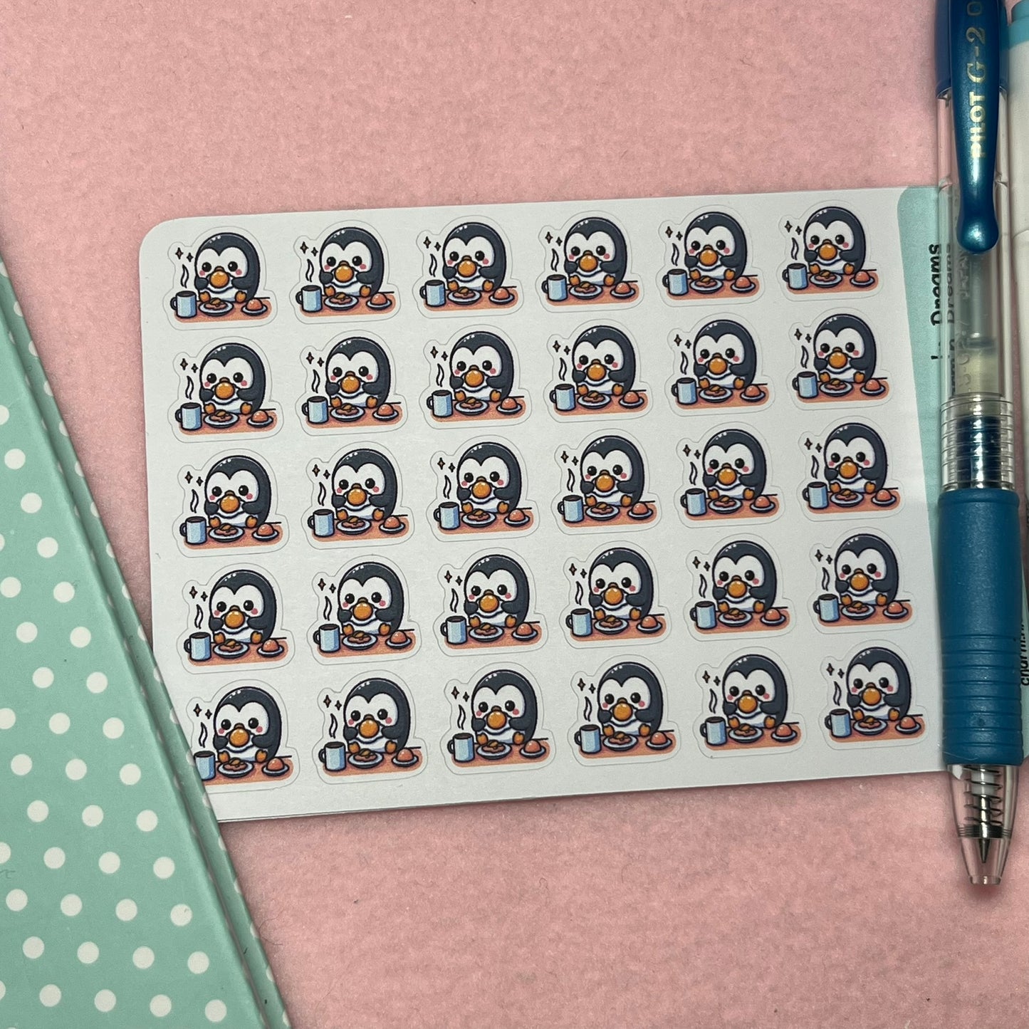 Penguin Breakfast/Brunch Icon Planner Stickers
