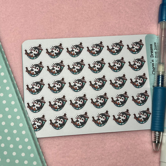 Penguin Rest Icon Planner Stickers