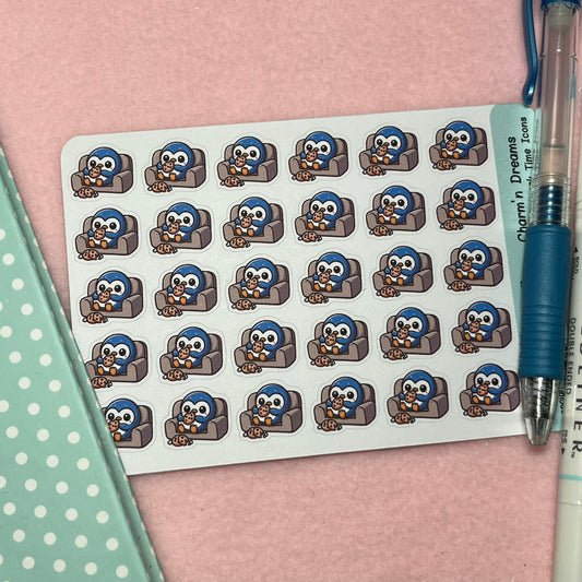 Penguin Snack Time Icon Planner Stickers