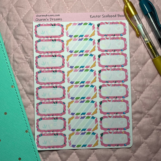 Easter Scalloped Planner Sticker Boxes