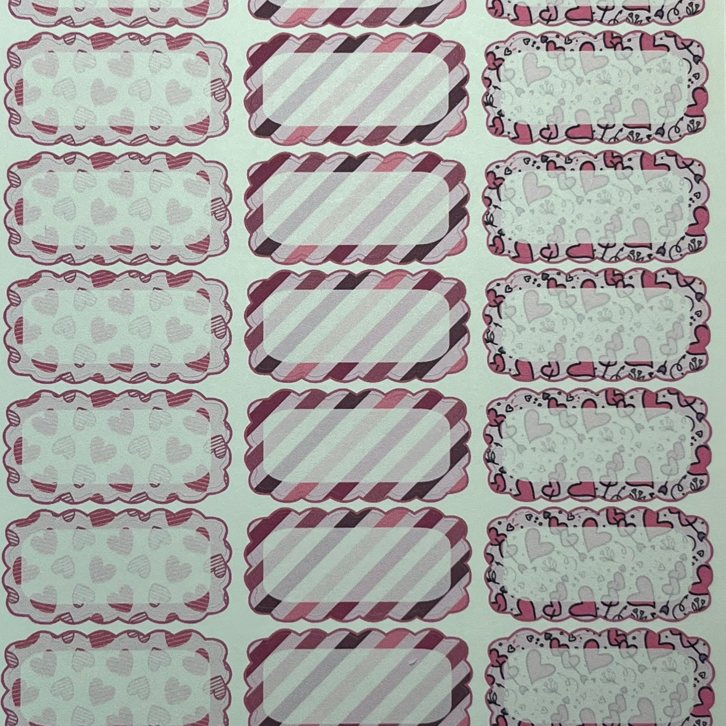 Valentine's Day Scalloped Planner Sticker Boxes