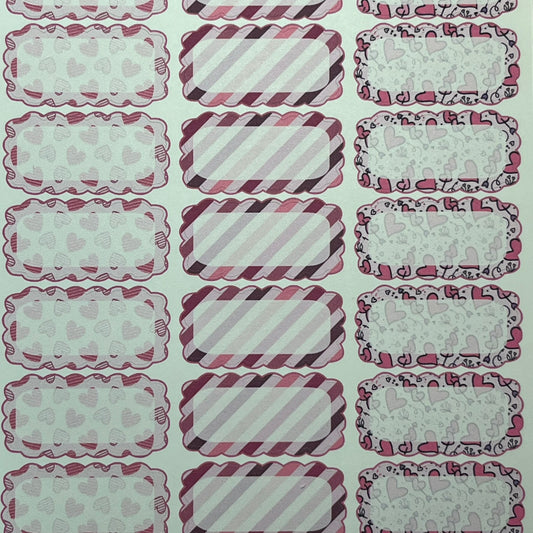 Valentine's Day Scalloped Planner Sticker Boxes