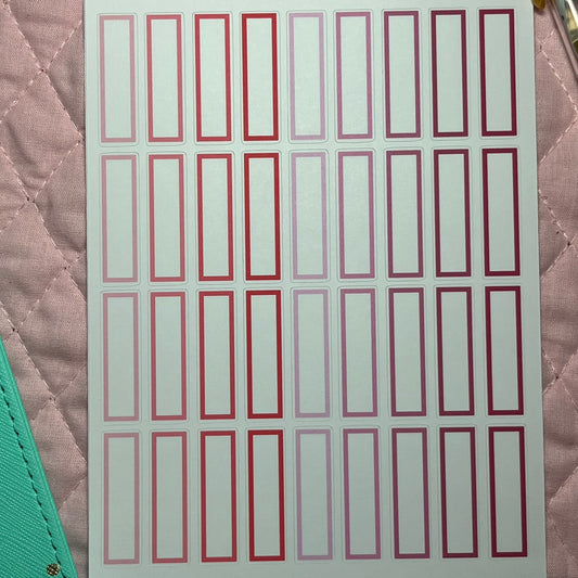 Pinks and Reds Mini Boxes Planner Stickers