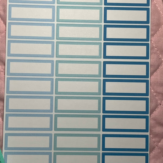 Blues 1/2 inch Boxes Planner Stickers