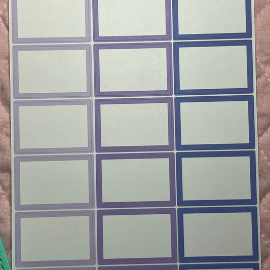 Purple  inch Boxes Planner Stickers