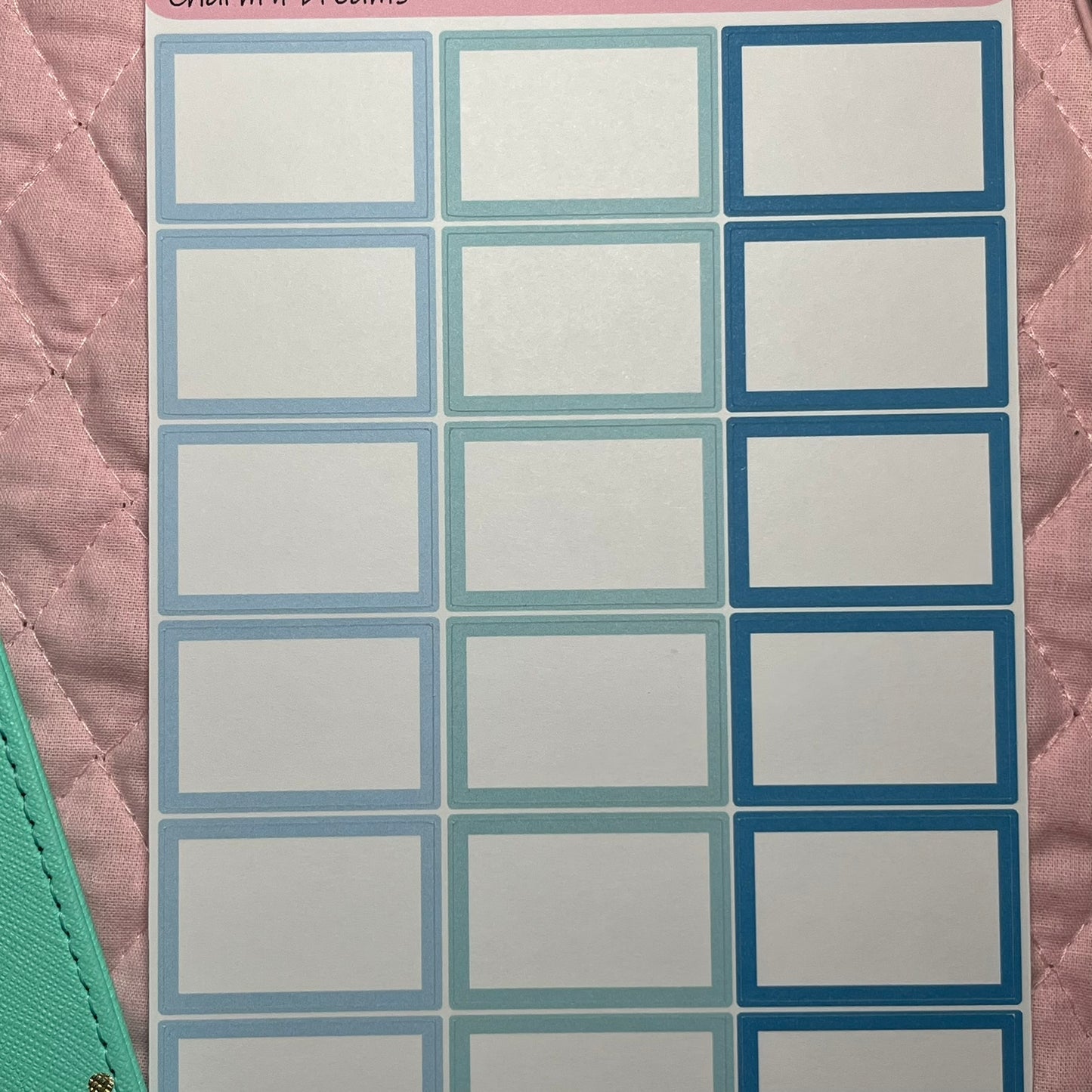 Blues inch Boxes Planner Stickers