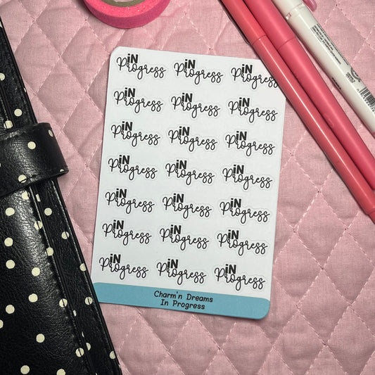 In Progress Functional Planner Stickers