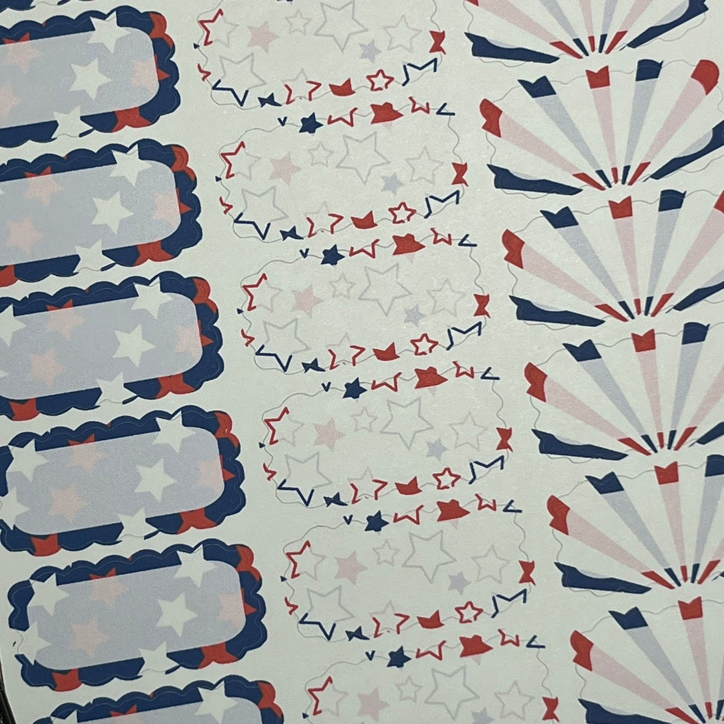 Patriotic Scalloped Planner Sticker Boxes