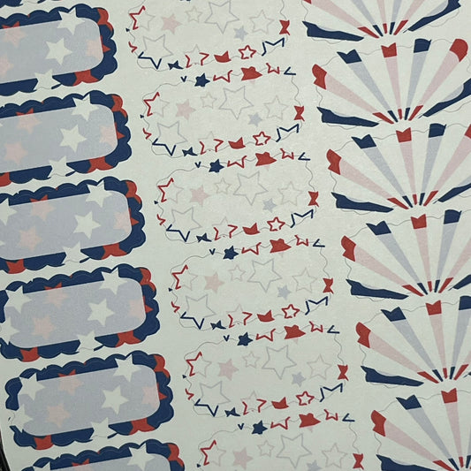 Patriotic Scalloped Planner Sticker Boxes
