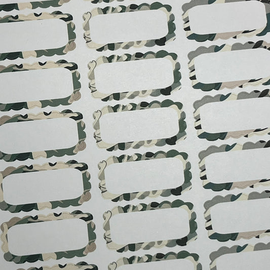 Green Camo Scalloped Planner Sticker Boxes