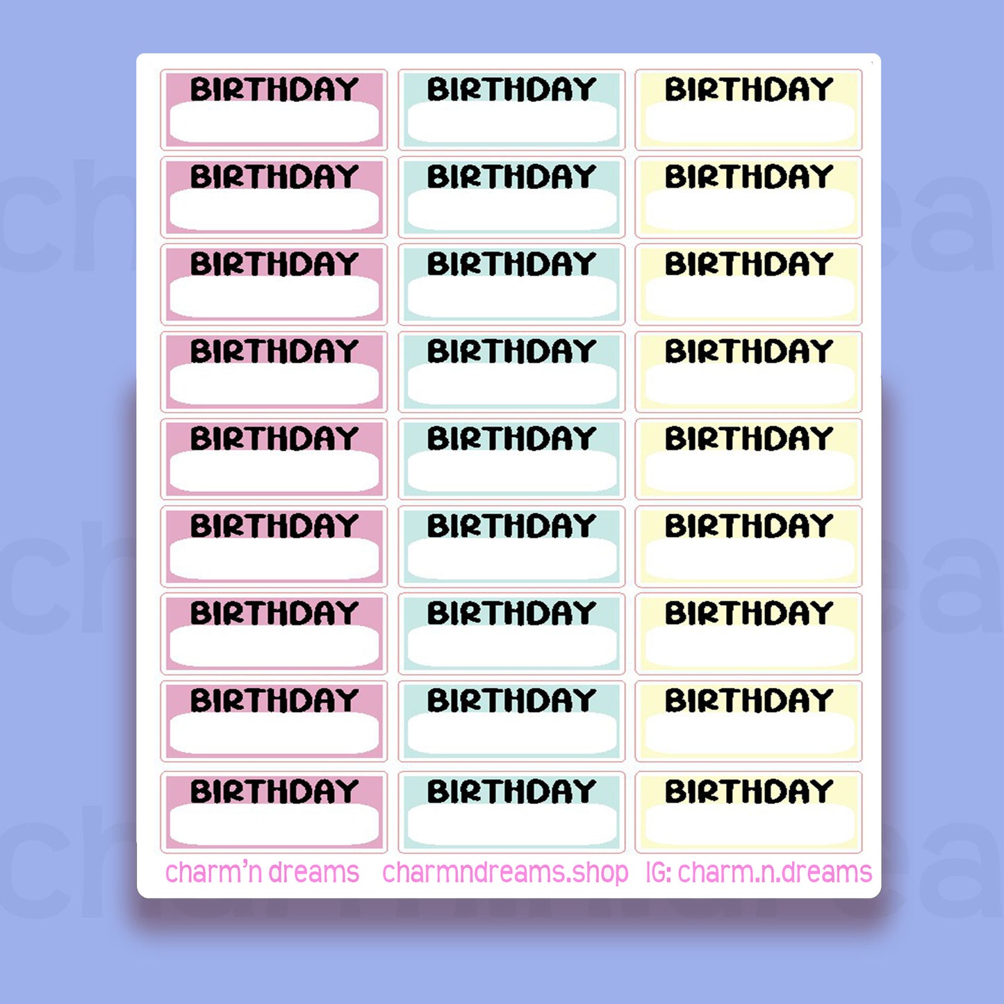 Birthday Boxes Planner Stickers