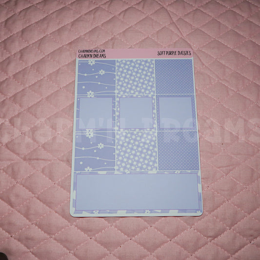 Soft Purple Daisies Planner Sticker Kit