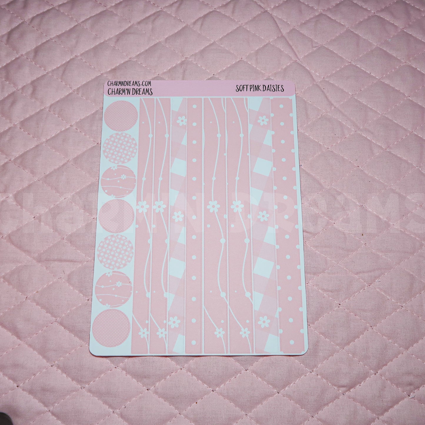 Soft Pink Daisies Planner Sticker Kit