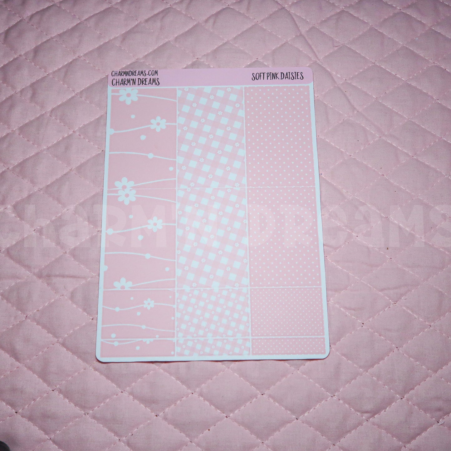 Soft Pink Daisies Planner Sticker Kit