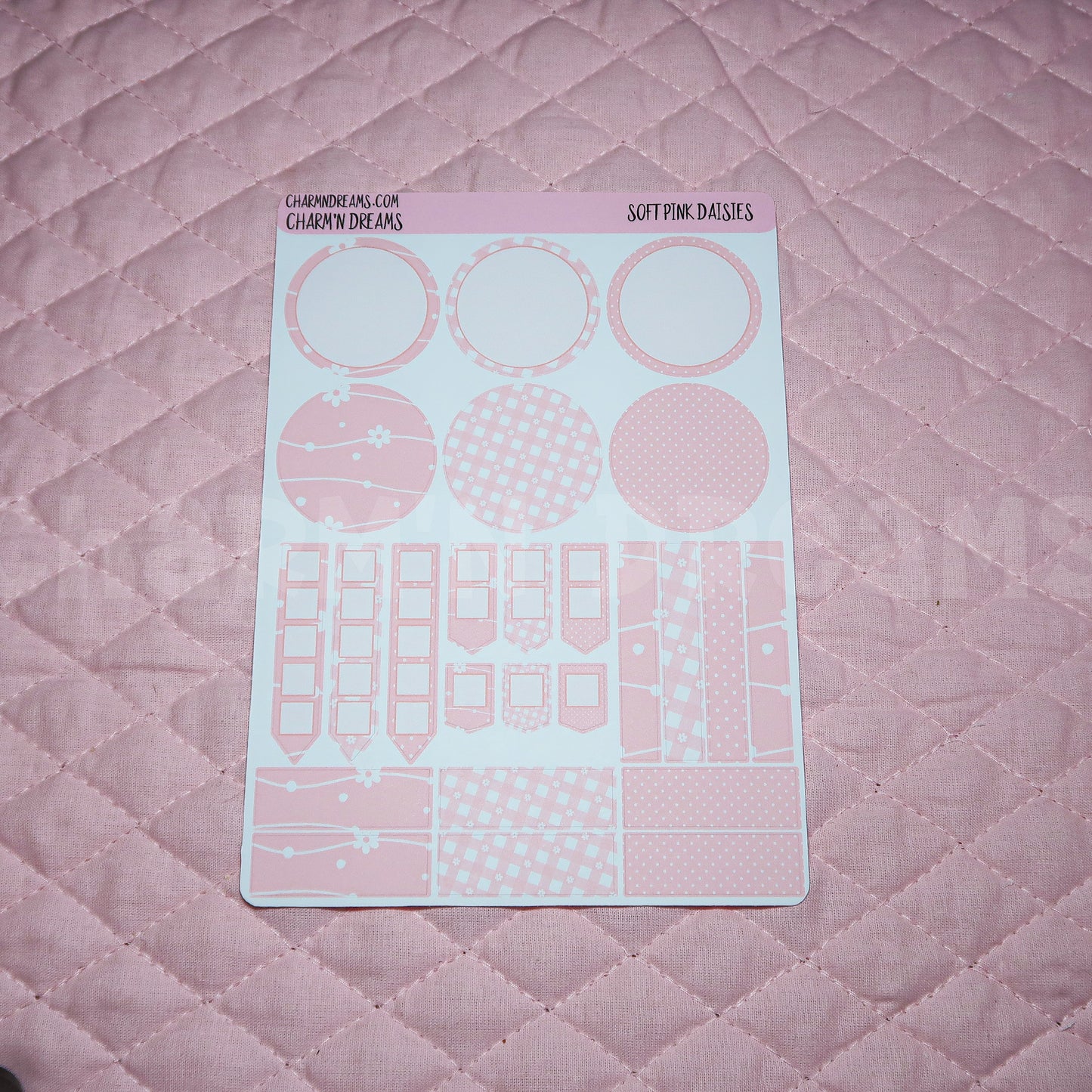 Soft Pink Daisies Planner Sticker Kit