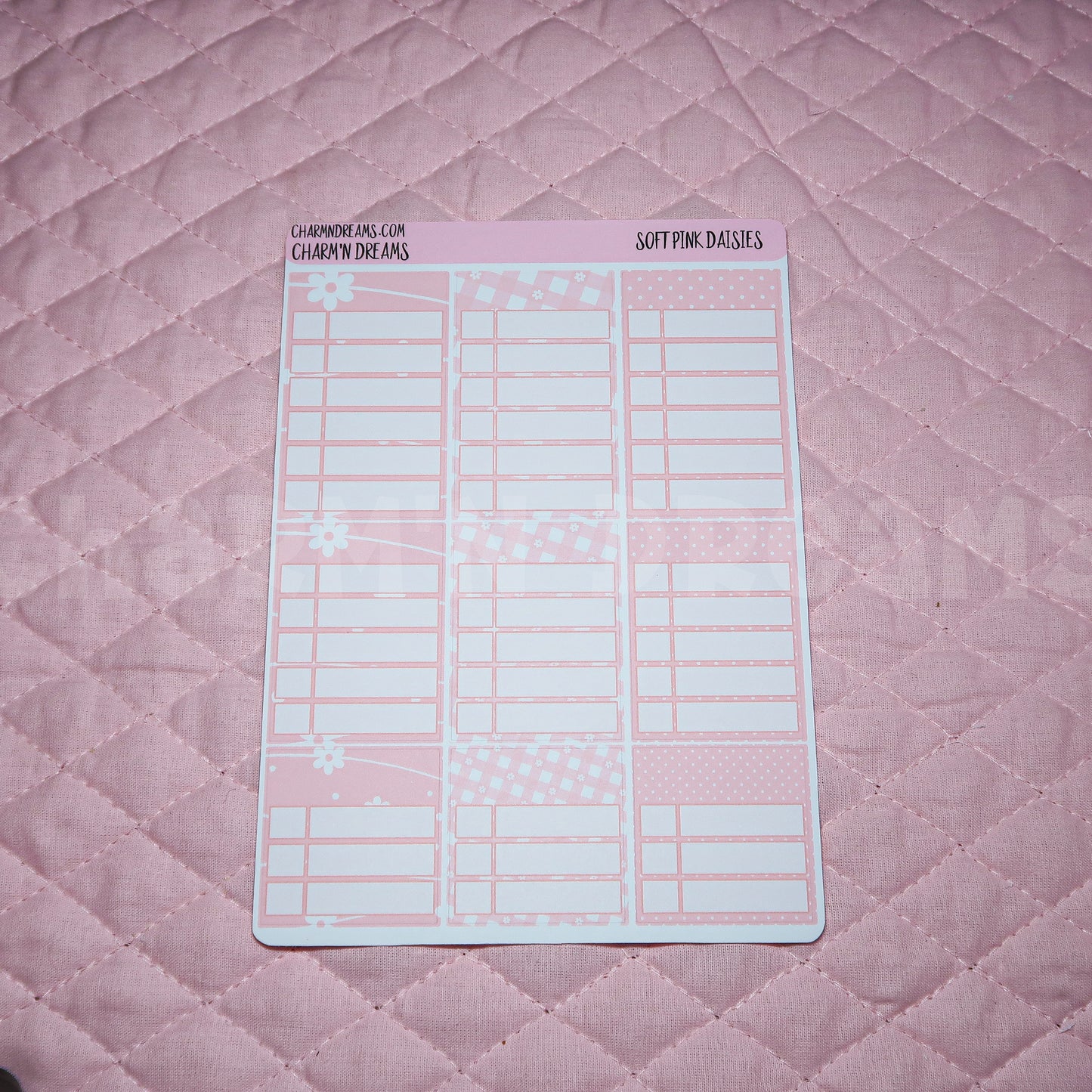Soft Pink Daisies Planner Sticker Kit