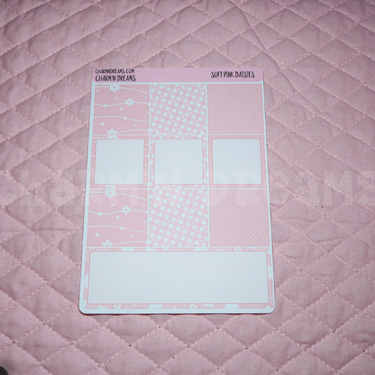 Soft Pink Daisies Planner Sticker Kit