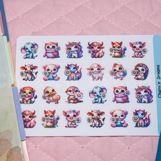 Animal Daisy Icon Planner Stickers