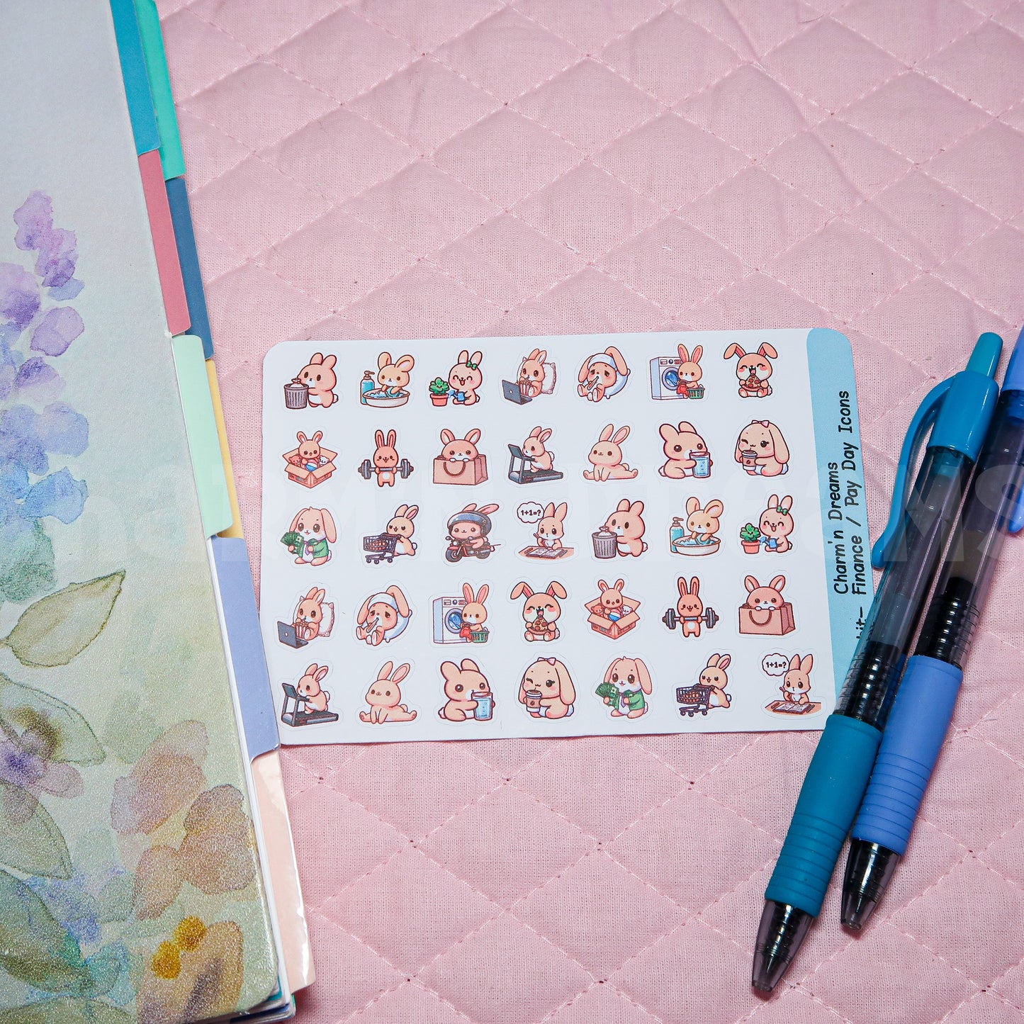 Rabbit Sampler Icon Planner Stickers