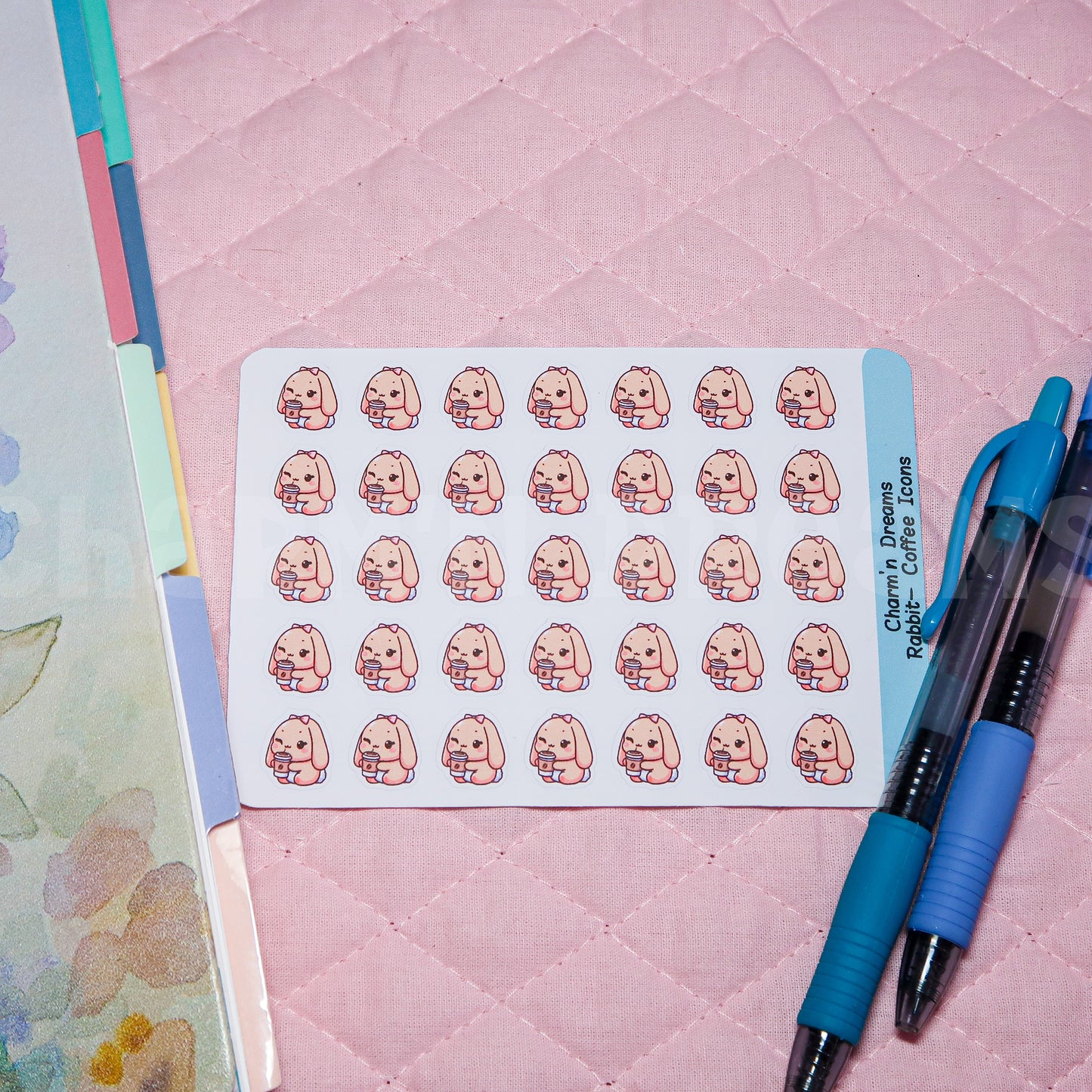 Rabbit Coffee Icon Planner Stickers