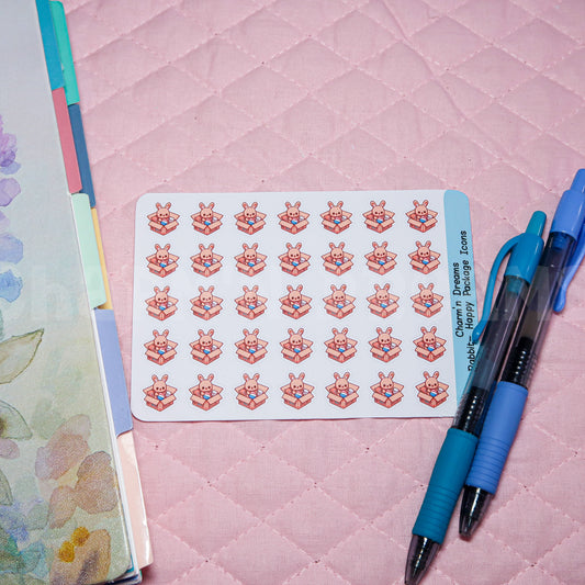 Rabbit Happy Package Icon Planner Stickers