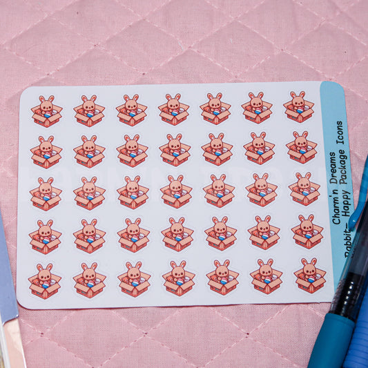 Rabbit Happy Package Icon Planner Stickers