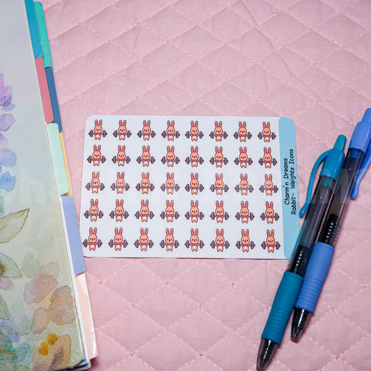 Rabbit Weights Icon Planner Stickers
