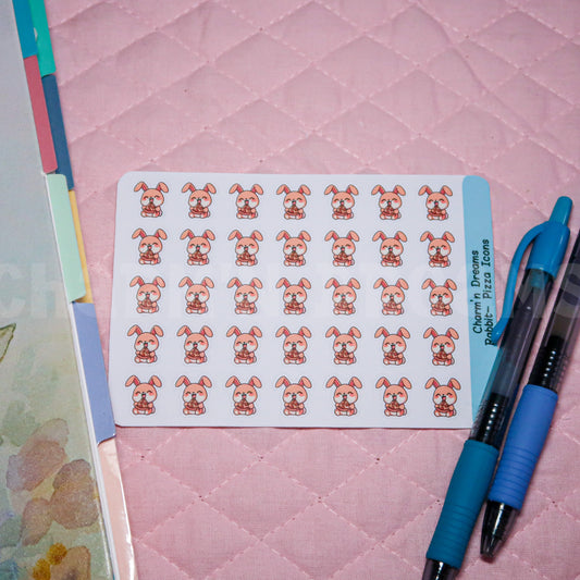 Rabbit Pizza Icon Planner Stickers