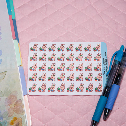 Rabbit Water Plants Icon Planner Stickers