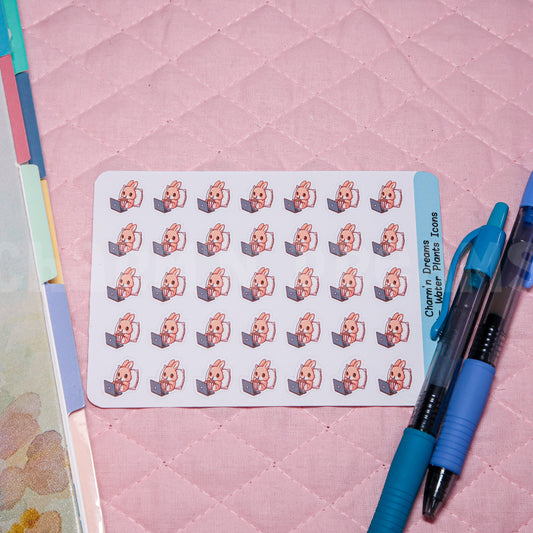 Rabbit Binge Watch Icon Planner Stickers