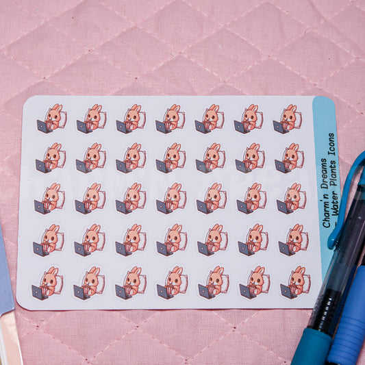 Rabbit Binge Watch Icon Planner Stickers