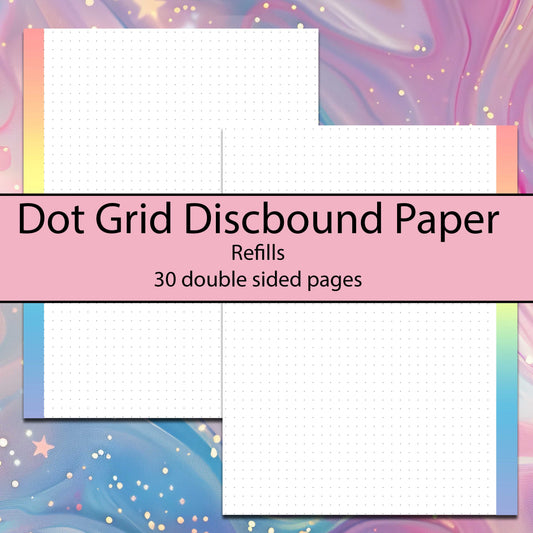 Rainbow Dot Grid Discbound Refill Sheets - Multiple Sizes