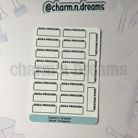 Blood Pressure Planner Stickers- Health/ Medical Tracking Black and White Planner Stickers - Charm'n Dreams
