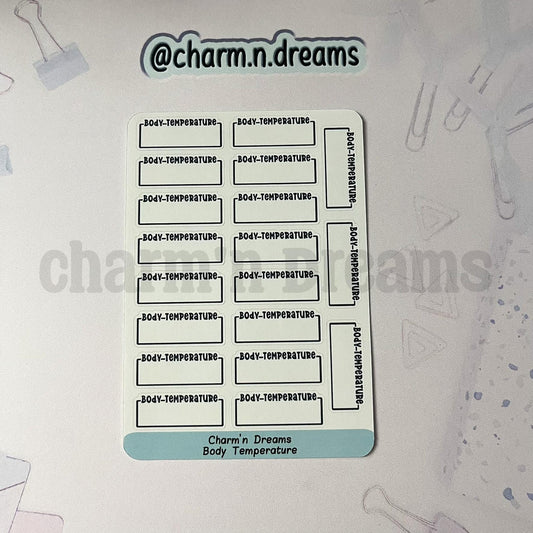 Body Temperature Planner Stickers- Health/ Medical Tracking Black and White Planner Stickers - Charm'n Dreams