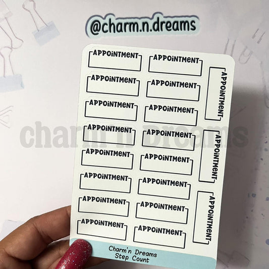 Appointment Planner Stickers-  Health/ Medical Tracking Black and White Planner Stickers - Charm'n Dreams
