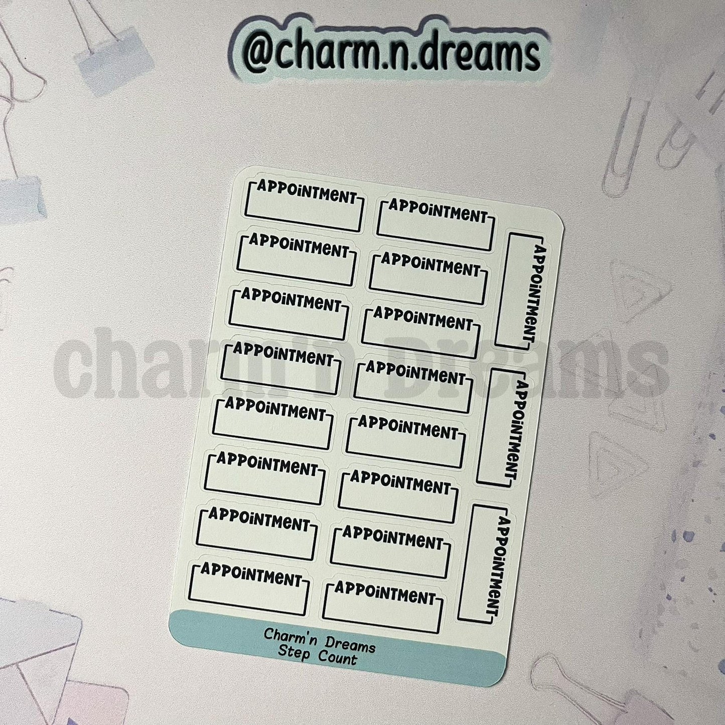 Appointment Planner Stickers-  Health/ Medical Tracking Black and White Planner Stickers - Charm'n Dreams