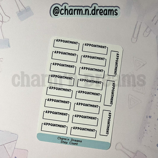 Appointment Planner Stickers-  Health/ Medical Tracking Black and White Planner Stickers - Charm'n Dreams