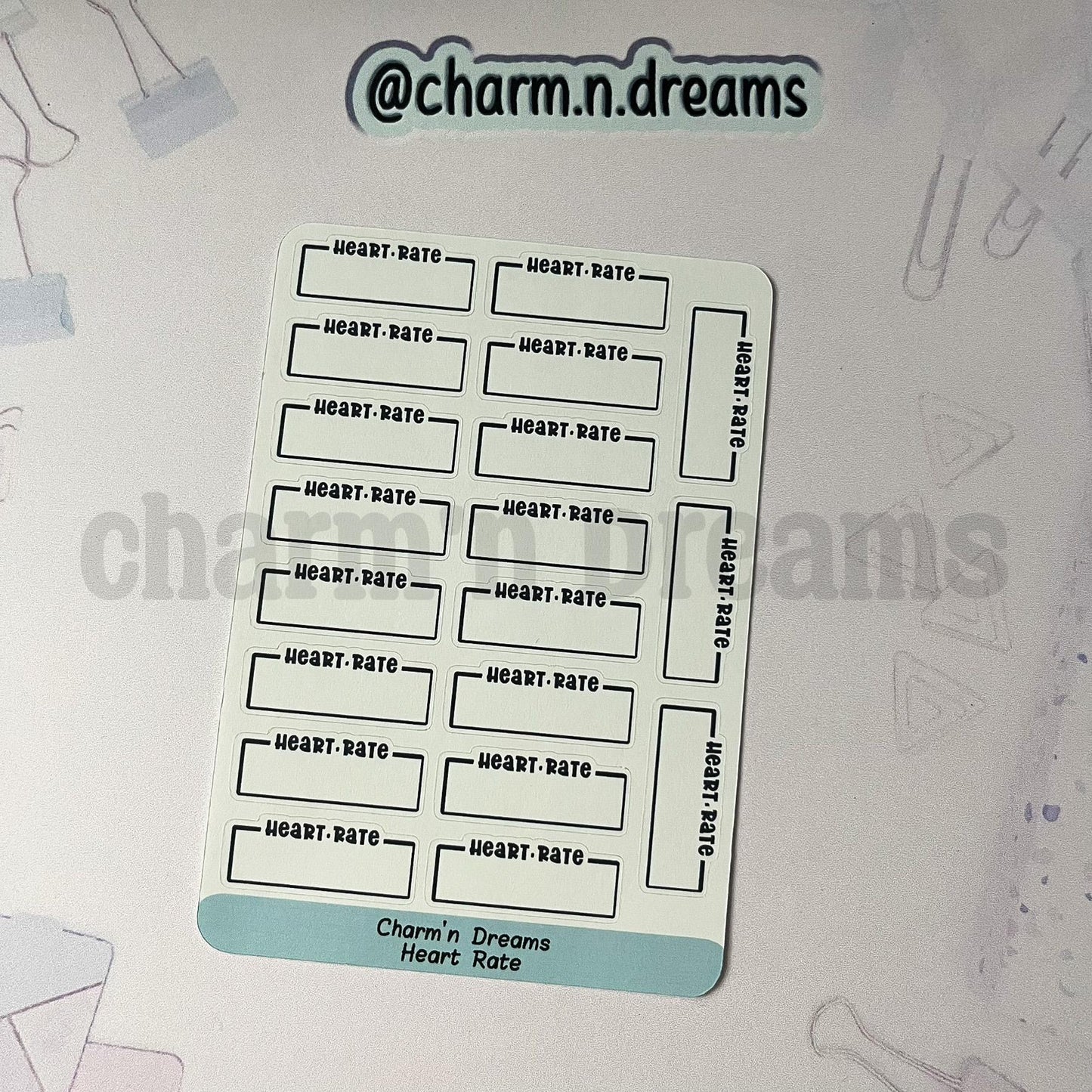 Heart Rate Planner Stickers- Health/ Medical Tracking Black and White Planner Stickers - Charm'n Dreams