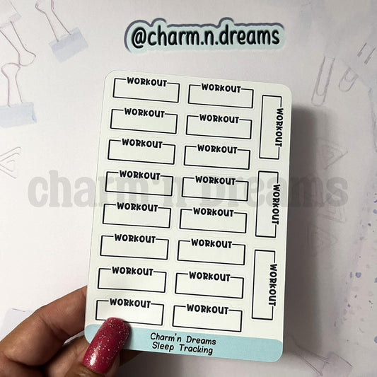 Workout Planner Stickers- Health/ Medical Tracking/ Exercise Black and White Planner Stickers - Charm'n Dreams