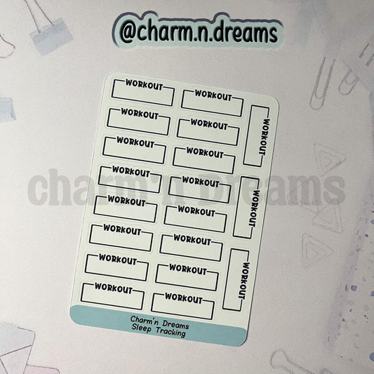 Workout Planner Stickers- Health/ Medical Tracking/ Exercise Black and White Planner Stickers - Charm'n Dreams