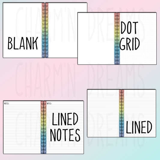 Mouse Soift Rainbow Printable Planner Pages- 7.25 x 9" - Digital Download