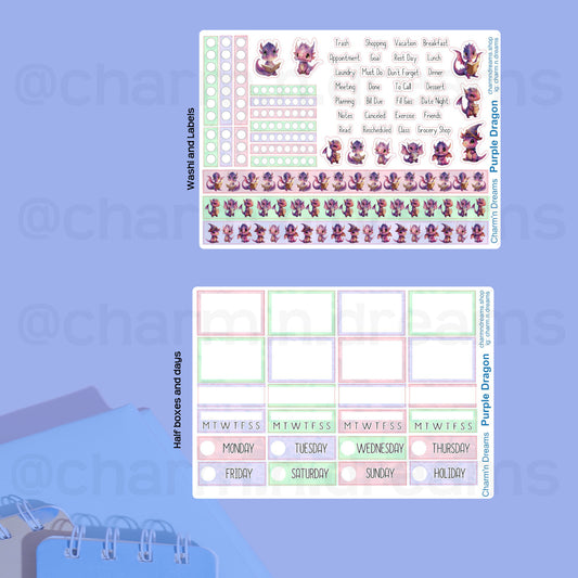 Purple Dragons Premium Planner Sticker Kit