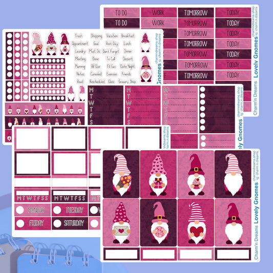 Lovely Gnomes Notes Premium Planner Sticker Kit